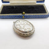 Victorian Aesthetic Movement Sterling Silver Sweetheart Locket Antique c1880