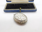Victorian Aesthetic Movement Sterling Silver Sweetheart Locket Antique c1880