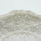 Victorian Sterling Silver Floral Decorated Treat Dish Antique 1890 London