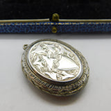 Victorian Aesthetic Movement Sterling Silver Sweetheart Locket Antique c1880