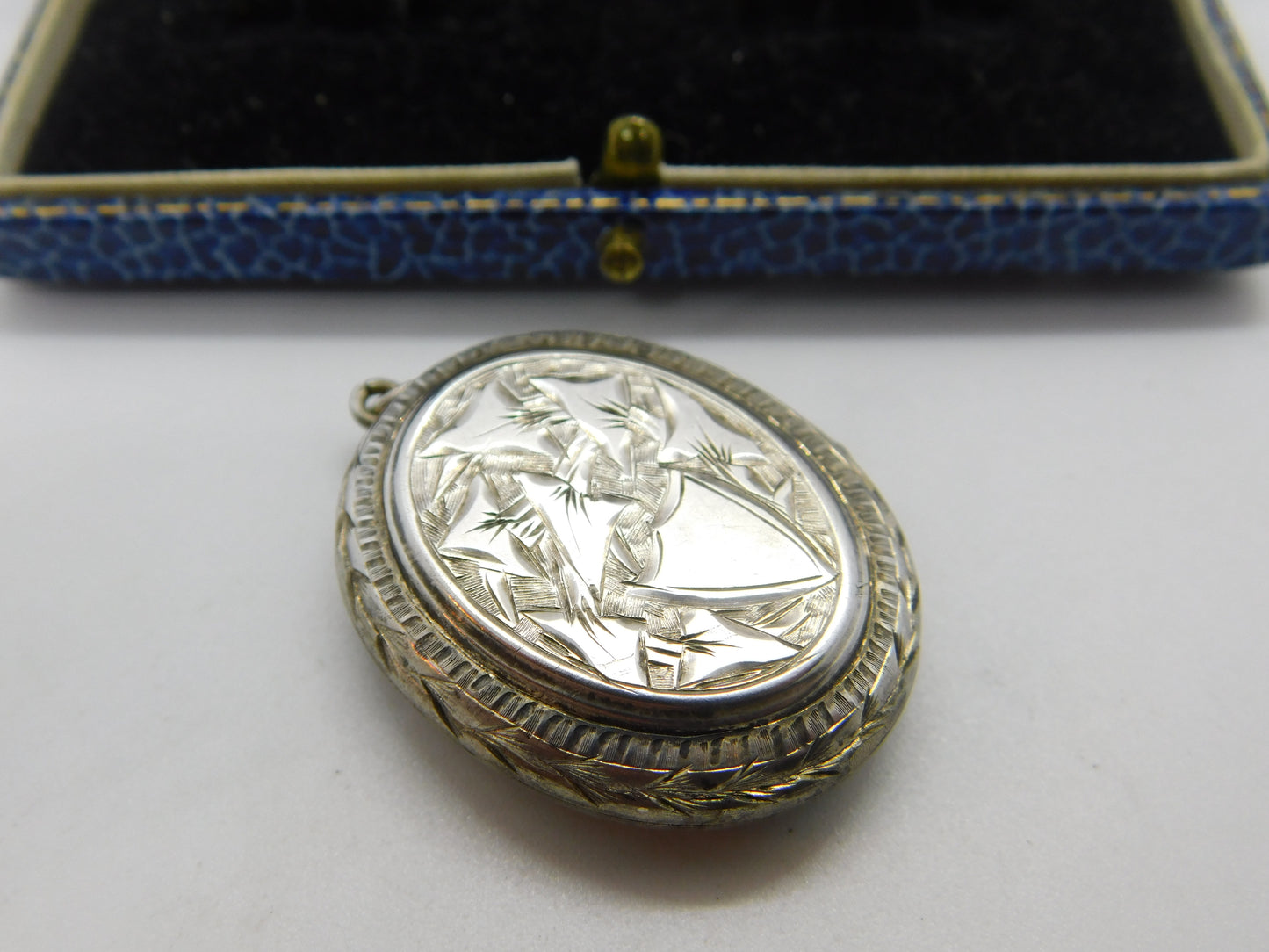 Victorian Aesthetic Movement Sterling Silver Sweetheart Locket Antique c1880