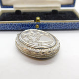 Victorian Aesthetic Movement Sterling Silver Sweetheart Locket Antique c1880