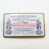 Victorian Metal & Enamel Bank of Ireland One Pound Note Brooch Antique 1878