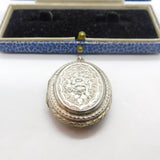 Victorian Aesthetic Movement Sterling Silver Sweetheart Locket Antique c1880