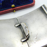 Early Victorian French Sterling Silver, Blue Enamel & Paste Floral Nurses Buckle