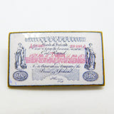 Victorian Metal & Enamel Bank of Ireland One Pound Note Brooch Antique 1878