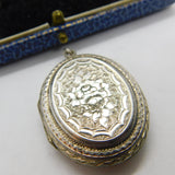 Victorian Aesthetic Movement Sterling Silver Sweetheart Locket Antique c1880