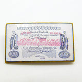 Victorian Metal & Enamel Bank of Ireland One Pound Note Brooch Antique 1878