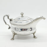 George II Sterling Silver Paw Foot Lidded Sauce Boat Antique 1755 London