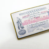 Victorian Metal & Enamel Bank of Ireland One Pound Note Brooch Antique 1878