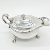 George II Sterling Silver Paw Foot Lidded Sauce Boat Antique 1755 London