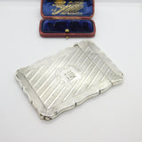 Victorian Sterling Silver Floral Card Case Antique 1867 Robert Thornton Birmingham