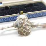 Sterling Silver Retriever Dog & Gun Shooting Interest Brooch Antique c1930 Deco