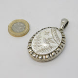 Victorian Aesthetic Sterling Silver Swallow Locket Antique 1862 Birmingham