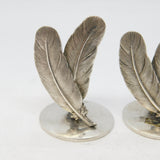 19th Century Pair of Sterling Silver Quill Form Menu Holders Antique c1890