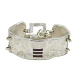French 20th Century Biche de Bere Silver Plated Enamel Bracelet Vintage c1980