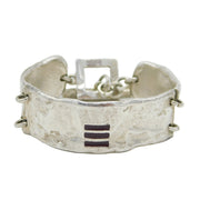 French 20th Century Biche de Bere Silver Plated Enamel Bracelet Vintage c1980