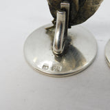 19th Century Pair of Sterling Silver Quill Form Menu Holders Antique c1890