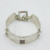 French 20th Century Biche de Bere Silver Plated Enamel Bracelet Vintage c1980