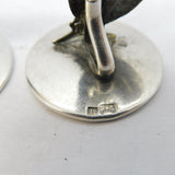 19th Century Pair of Sterling Silver Quill Form Menu Holders Antique c1890