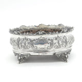 Victorian Sterling Silver Floral Pattern Cruet Set Stand Antique 1887 London
