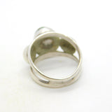 Mexican Studio Jewellery Sterling Silver Cabochon Turquoise Dress Ring Vintage