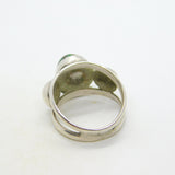 Mexican Studio Jewellery Sterling Silver Cabochon Turquoise Dress Ring Vintage