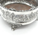 Victorian Sterling Silver Floral Pattern Cruet Set Stand Antique 1887 London
