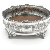 Victorian Sterling Silver Floral Pattern Cruet Set Stand Antique 1887 London