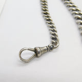 Edwardian Sterling Silver Graduating Albert Watch Chain with Spinner Fob 1909