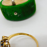 18ct Gold, 1ct Sapphire & Diamond Floral Cluster Ring Vintage 1969 London