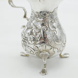 George II Sterling Silver Floral Pattern Cream Jug Antique 1749 London