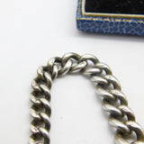 Edwardian Sterling Silver Graduating Albert Watch Chain with Spinner Fob 1909