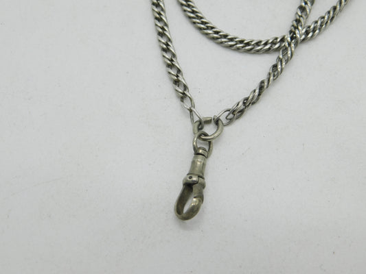 Victorian Sterling Silver Long Guard Muff Chain 152cm Length Antique c1860