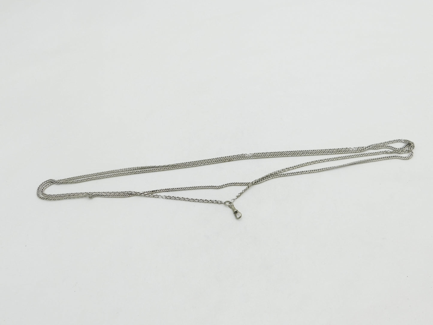 Victorian Sterling Silver Long Guard Muff Chain 152cm Length Antique c1860