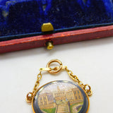 Regency Grand Tour 9ct Gold Set Micro-Mosaic Roman Scene Pendant c1830