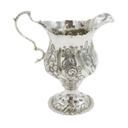 George III Sterling Silver Floral Pedestal Cream Jug Antique 1775 London