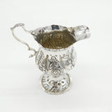 George III Sterling Silver Floral Pedestal Cream Jug Antique 1775 London