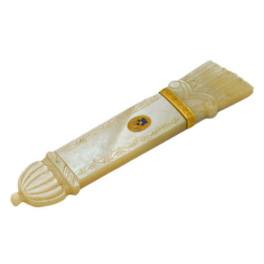 18th Century French Pearl, Gold, Enamel Palais Royal Etui Needle Case Antique c1790