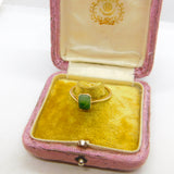 9ct Yellow Gold Moss Agate Set Band Ring 1914 Birmingham Antique Art Deco