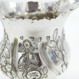 George III Sterling Silver Floral Pedestal Cream Jug Antique 1775 London