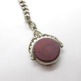Edwardian Sterling Silver Graduating Albert Watch Chain with Spinner Fob 1909