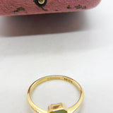 9ct Yellow Gold Moss Agate Set Band Ring 1914 Birmingham Antique Art Deco