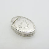 George III Sterling Silver Oval Form Pill or Patch Box Antique 1791 Birmingham