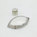 Edwardian Sterling Silver & Glass Floral Desk Inkwell & Stand Antique 1902