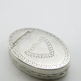 George III Sterling Silver Oval Form Pill or Patch Box Antique 1791 Birmingham