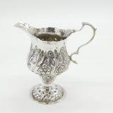 George III Sterling Silver Floral Pedestal Cream Jug Antique 1775 London