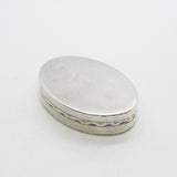 George III Sterling Silver Oval Form Pill or Patch Box Antique 1791 Birmingham