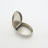 George III Sterling Silver Oval Form Pill or Patch Box Antique 1791 Birmingham