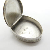 George III Sterling Silver Oval Form Pill or Patch Box Antique 1791 Birmingham